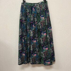 VTG Bachelder Imports Salzburg-London Floral Maxi Cotton Skirt Sz 8